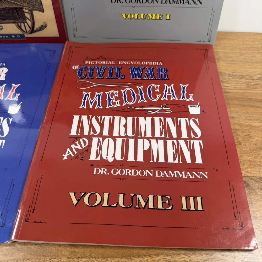 Signed Civil War Medicine 4 Book Lot + Postcard Dammann/ Wilbur History Resource